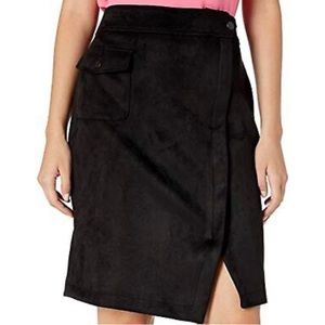 Anne Klein Scuba Suede Split Front Skirt